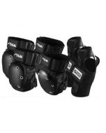 Ensemble de protections rembourrées SENIOR couleur noire pour genoux, coudes, poignets STIGA